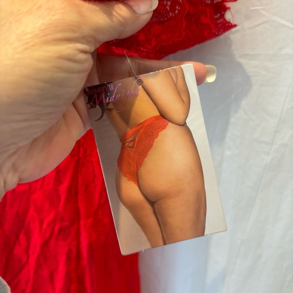 NWT Lingerie babydoll red lace w/ panty SZ 1X - Picture 6 of 11